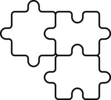 Puzzle Puzzle schwarz Schlaganfall Symbol. vektor