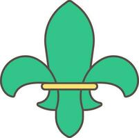 fleur de lis ikon eller symbol i grön Färg. vektor