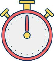 12 zeitliche Koordinierung Alarm Uhr Symbol im Gelb und rot Farbe. vektor