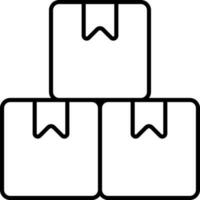 Stapel Lieferung Box schwarz Gliederung Symbol. vektor