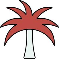 isoliert Palme Baum eben Symbol im braun und grau Farbe. vektor