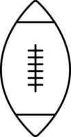 isoliert Rugby Ball linear Symbol. vektor