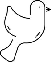 schwarz Linie Kunst fliegen Vogel Karikatur Symbol oder Symbol. vektor