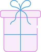 isolerat gåva låda ikon i blå och rosa Färg. vektor