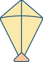 platt illustration av gul drake ikon. vektor
