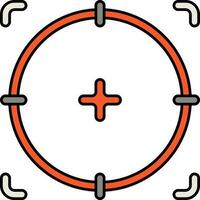 grau und Orange Ziel Symbol oder Symbol. vektor
