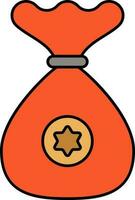 Star Symbol Sack Symbol im Orange Farbe. vektor