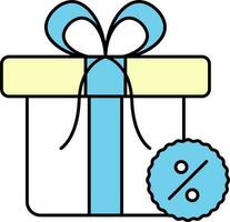 Blau und Weiß kostenlos Geschenk Symbol oder Symbol. vektor