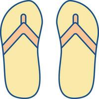 Gelb Illustration von Flip- Flops eben Symbol. vektor