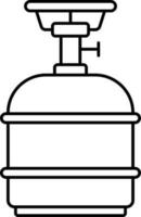 isoliert Gas Herd Zylinder schwarz Schlaganfall Symbol. vektor