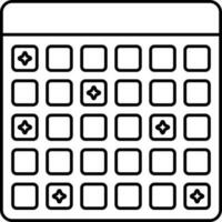 bingo kort spel ikon i tunn linje konst. vektor