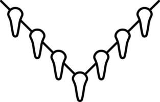 Stammes- Halskette Symbol im schwarz Umriss. vektor