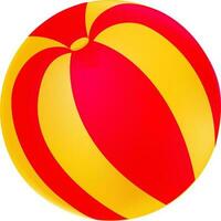 rot und Gelb Strand Ball eben Element. vektor