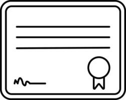 Illustration von Zertifikat Symbol oder Symbol im schwarz Umriss. vektor