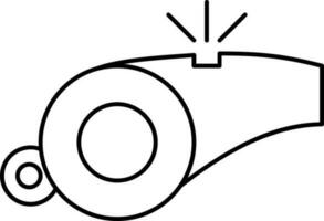 svart linjär stil vissla ikon eller symbol. vektor
