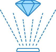 Diamant Hologramm Symbol im Blau und Weiß Farbe. vektor