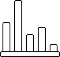 fem nivå bar Graf Diagram ikon i linje konst. vektor