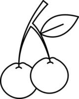 illustration av körsbär ikon i linje konst. vektor