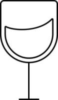 isolerat vin glas ikon i tunn linje. vektor