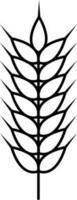 Weizen oder Gerste Symbol im schwarz Linie Kunst. vektor
