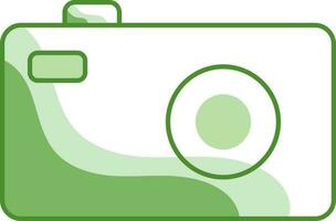 grön och vit skön kamera ikon i platt stil. vektor