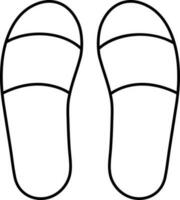 Wildleder- Gurt Slipper Symbol im schwarz Umriss. vektor