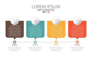 Infografik-Vorlage in 4 Schritten Vorlage für Diagramm-Grafik-Präsentation und Diagramm vektor