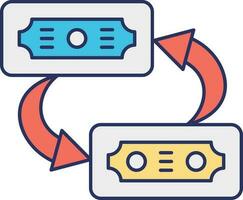 pengar överföra eller förändra valuta färgrik ikon. vektor