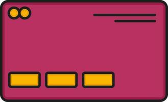 rosa och gul betalning kort platt ikon. vektor