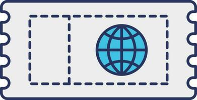 Erde Globus mit Fahrkarte Symbol im grau und Blau Farbe. vektor