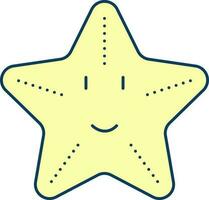 smiley stjärna fisk tecknad serie ikon i gul Färg. vektor