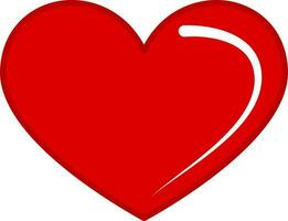 rot und Weiß Herz gestalten Symbol im eben Stil. vektor
