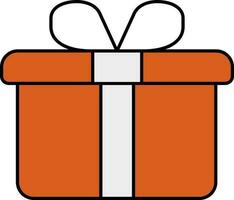 Orange und Weiß Geschenk Box Symbol oder Symbol. vektor