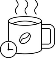 Illustration von Kaffee Zeit schwarz Linie Kunst Symbol. vektor