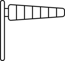 isoliert Windsack Symbol im schwarz dünn Linie Kunst. vektor