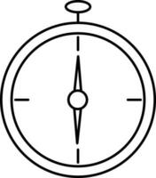 svart tunn linje konst av kompass ikon. vektor