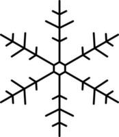 svart linje konst illustration av snöflinga ikon. vektor
