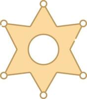 platt illustration av persika sheriff stjärna ikon. vektor