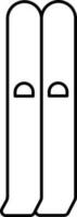 schwarz Linie Kunst Illustration von Ski Tafel Symbol. vektor