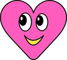 isoliert süß Herz gestalten Emoji Symbol im eben Stil. vektor