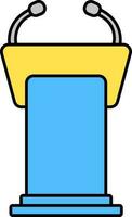 isolerat mic podium ikon i blå och gul Färg. vektor