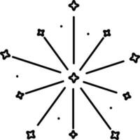 isoliert Feuerwerk Symbol im schwarz linear Kunst. vektor