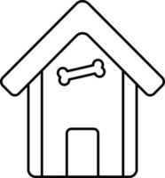 svart linje konst av sällskapsdjur hus ikon. vektor