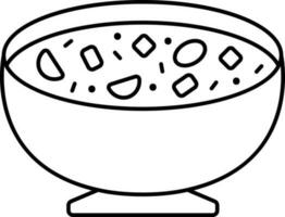 dünn Linie Kunst Illustration von Suppe Schüssel Symbol. vektor