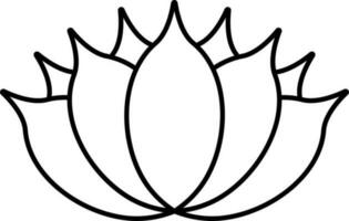 isoliert Lotus eben Symbol oder Symbol im dünn Linie Kunst. vektor