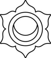 Illustration von Swadhisthana Symbol im dünn Linie Kunst. vektor