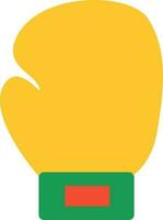 Gelb Boxen Handschuh Symbol im eben Stil. vektor