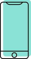 Spaziergang Stil Smartphone schwarz und Türkis Symbol. vektor
