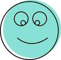 schüchtern Emoji Karikatur Gesicht Symbol im Türkis Farbe. vektor