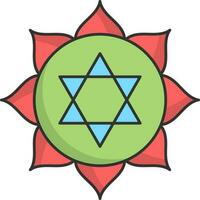 grön och röd anahata symbol ikon i platt stil. vektor